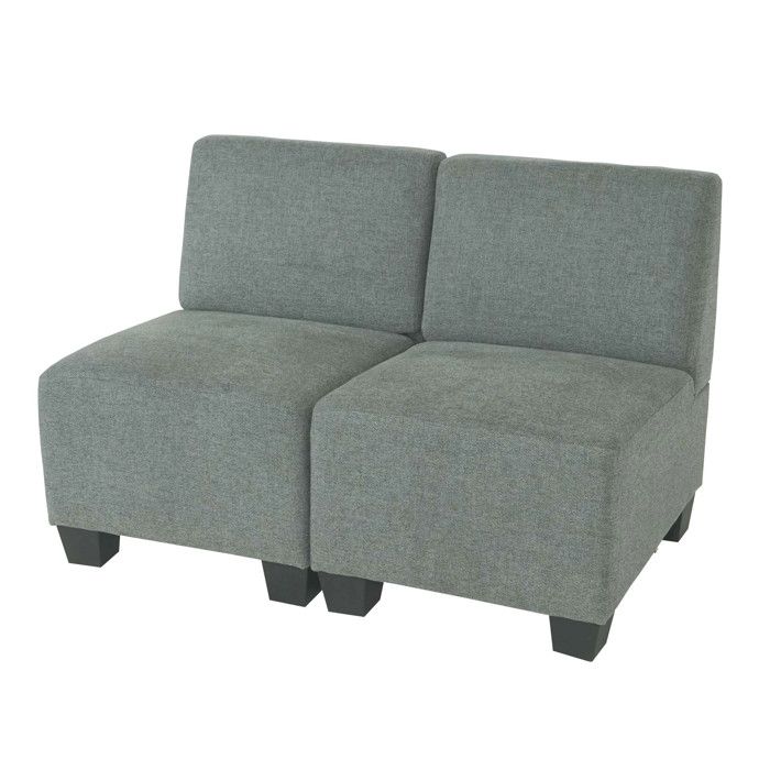 Modular Canapé 2 places Lyon tissu/textile - gris sans accoudoirs Modular Canapé 2 places Lyon tissu/textile - gris sans accoudoirs