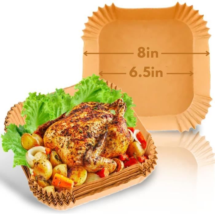 Lot De 120 Doublures Rectangulaires Jetables En Papier Parchemin Pour Friteuse à Air Comprimé