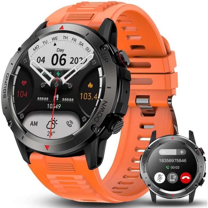 Montre Connectée 1,83" Avec Alexa & Appels Bluetooth - IP68, 120 Sports, Suivi Santé