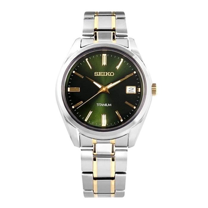 Montre Seiko Man Sur377P1 Neo Classic Titanium Easy Easy Steel Bicolor