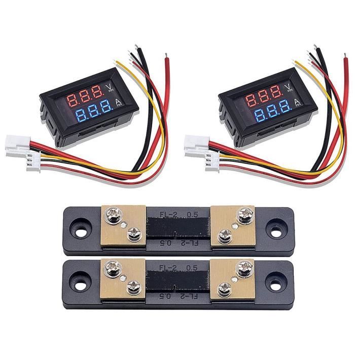 DC 100V 10,50,100A Voltmètre Ampèremètre LED Amp Double Numérique Jauge