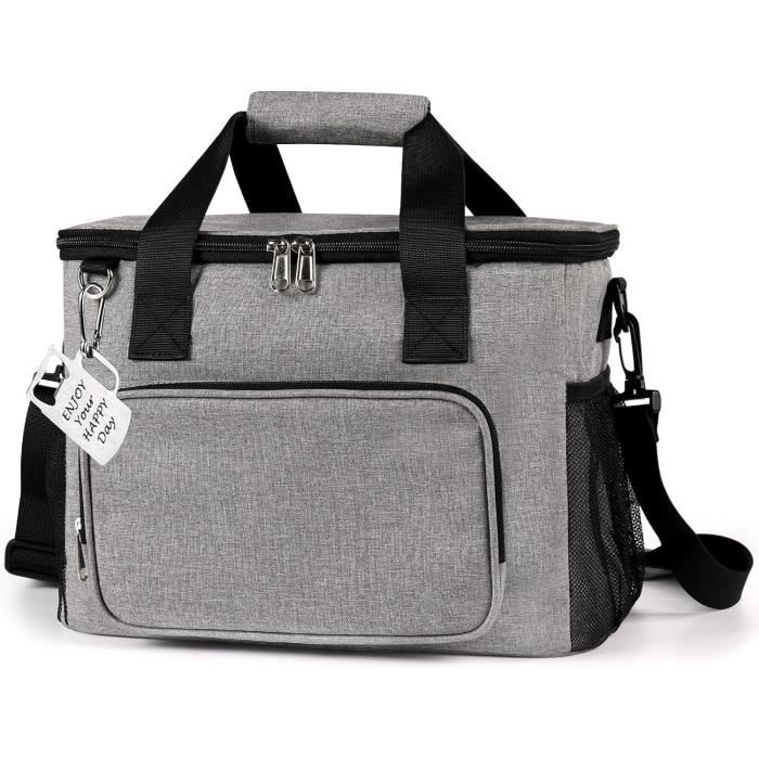 Sac à Goûter Isotherme Gourmande - Sac Lunch Bandoulière Réglable 23x18x8 Cm Nylon PVC