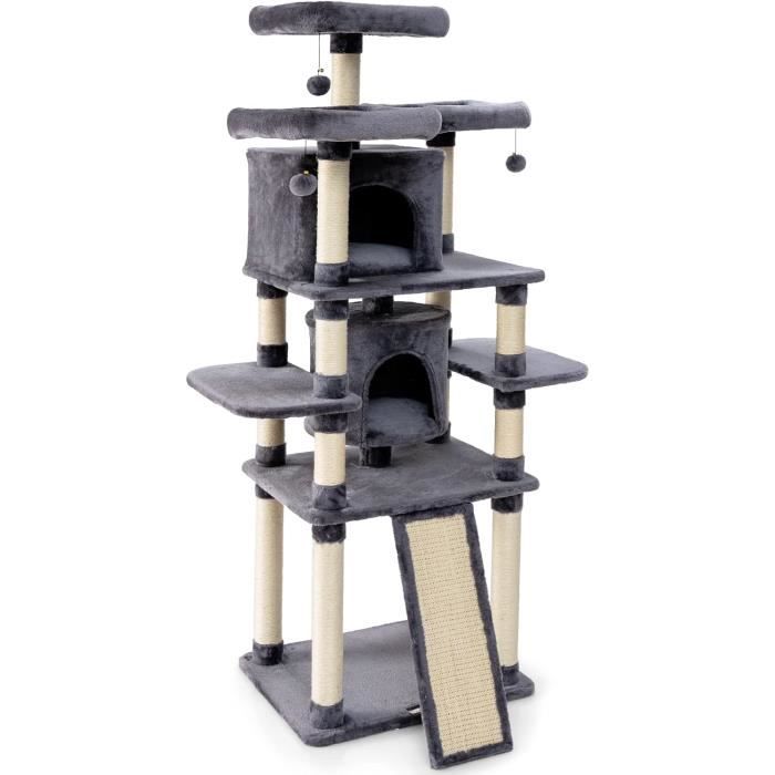 GOPLUS Arbre à Chat 170 CM avec Poteaux en Sisal, Perchoirs Confortable ...