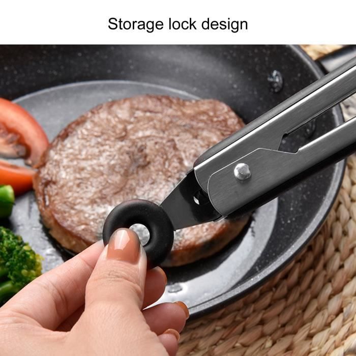 Lot De 2 Pinces Multifonction 3-en-1 - Acier Inox 304 - 27,9 Cm - Avec Fente D'égouttage - Pour Steak, Barbecue