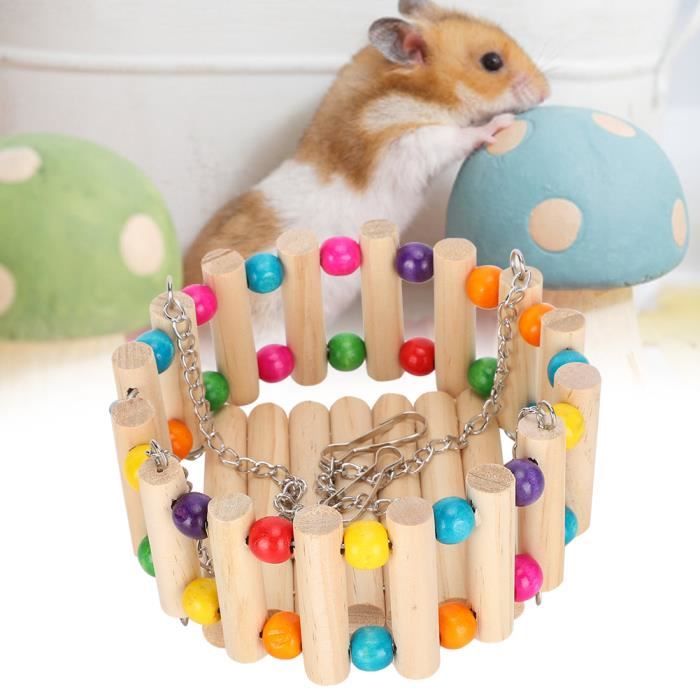 SURENHAP Hamac pour Hamster Hamac en bois pour chinchilla lapin cage de