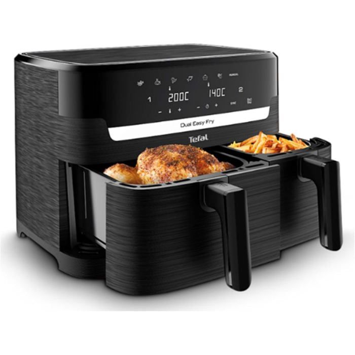 Tefal EY901810 Dual Friteuse sans huile Capacité 8.3 2 tiroirs de 5.2 et 3.1 7 programmes automatiques - vue 2