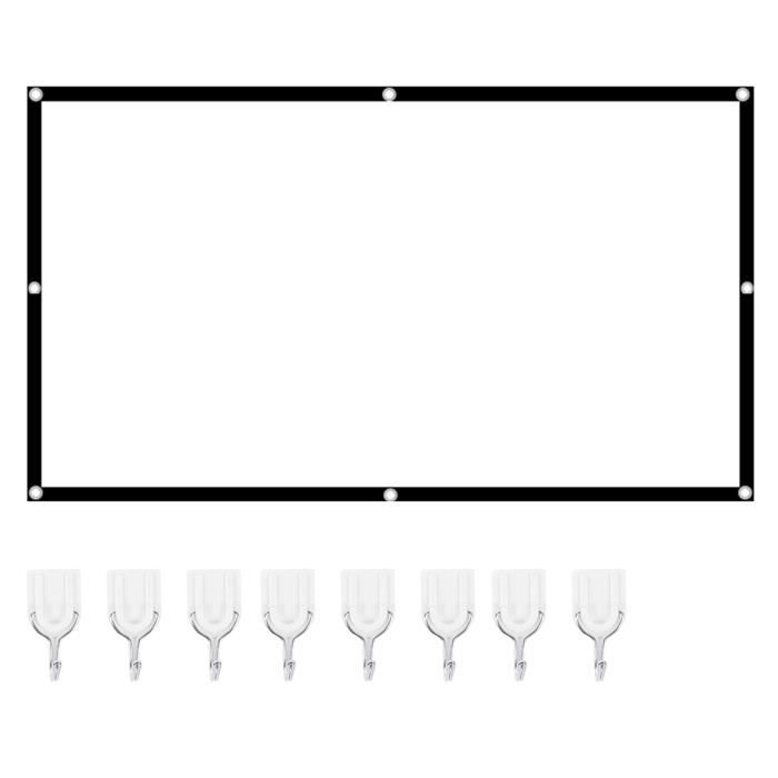 Écran Projection Portable 120 Pouces - 16:9 - Tissu Polyester - Pour Intérieur/Extérieur