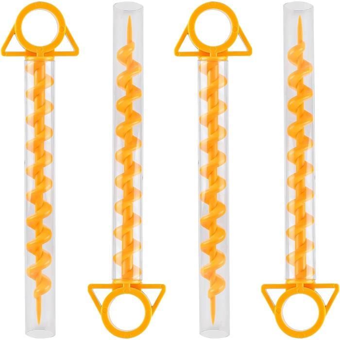 VOSS.farming Lot De 30 Piquets De Tente Jaunes 19,5 Cm – Sardines Plastique Ultra-Stables Et Visibles