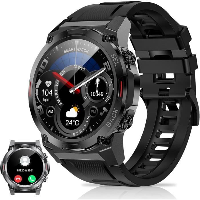 ESFOE Montre Connectée Homme Militaire, 1,43 AMOLED HD Montres