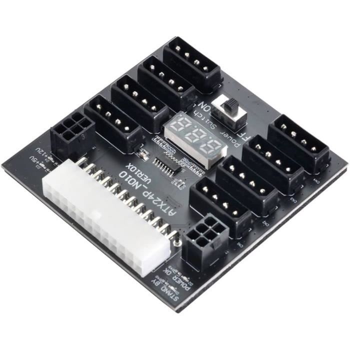 Adaptateur ATX 24 Broches à 90 Degrés, Adaptateur à Angle Droit 24 Broches Femelle Vers 24 Broches Mâle Pour Ordinateur De Bureau Carte Mère ATX