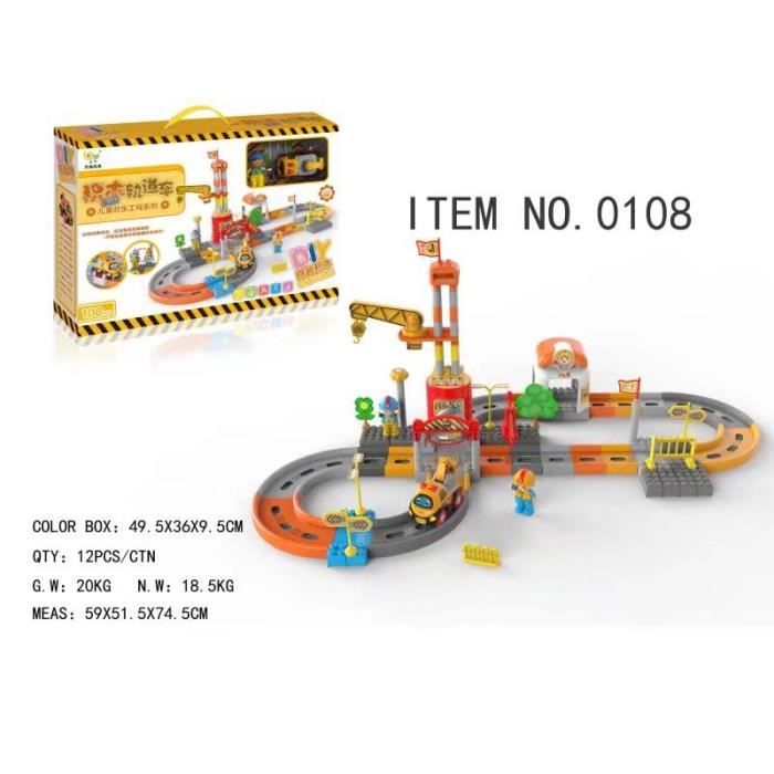 Circuit De Voitures Électrique Lumineux Avec Loopings - 4 Voitures LED, Compteur Tours - Jouet Enfant 6-12 Ans