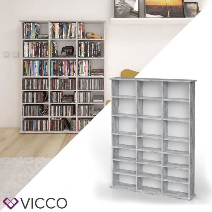 Étagère multimédia VICCO JUKEBOX CD, DVD, Blu-ray, étagère, étagère sur pied, étagère mur, bibliothèque