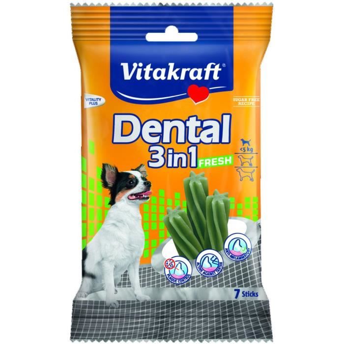 Comparer les prix de Friandises Dental 3in1 Fresh Pour Petits Chiens - Vitakraft - 70g