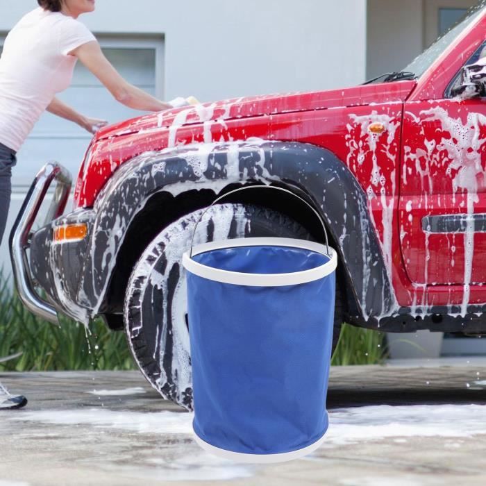Seau Pliable Lavage Voiture - 9 Litres - Portable Et Stable