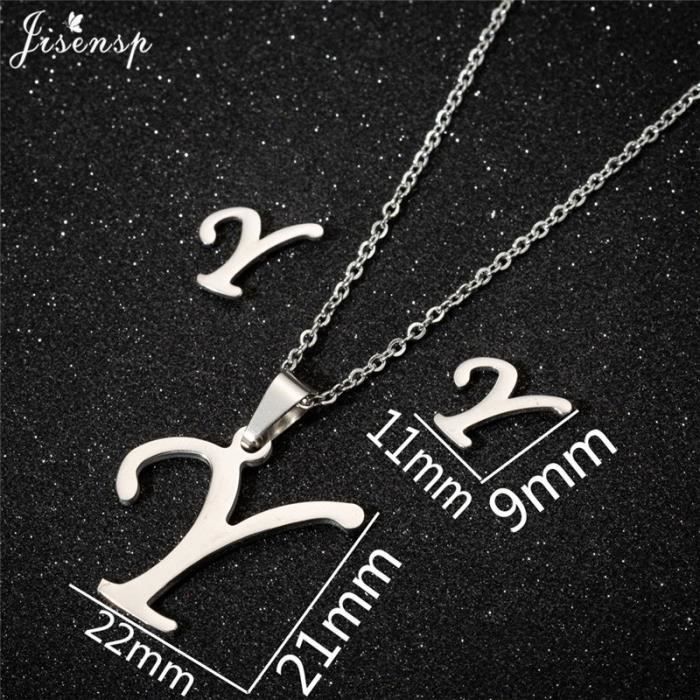 Collier Personnalisable Avec Pendentif Lettre De A à Z - Chaîne Inox Moderne - Idée Cadeau