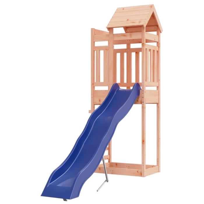 Toboggan ondulé avec jeu d'eau bleu - 2,80m