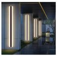 Longue LED Villa Porche Extérieur Étanche Lumière Chaude Applique Murale Longue Barre Lumineuse Noire Aluminium-90CM-1