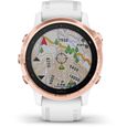 Garmin fenix 6S PRO - Montre GPS multisports haut de gamme - Rose Gold avec bracelet blanc-1