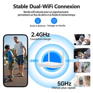 Kit 4 Caméras Surveillance AOSU 2K WiFi Extérieur – Alimentation Solaire – Neuf
