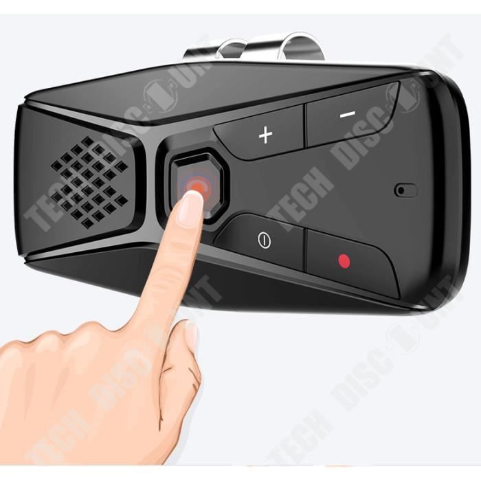 Kit Mains Libres pour Voiture Bluetooth Portable Voiture avec Instruction  GPS,Musique, élimination du Bruit, Instalation sur Pare Soleil, Handsfree  Bluetooth Car Kit en même Temps Pair 2 Phones 