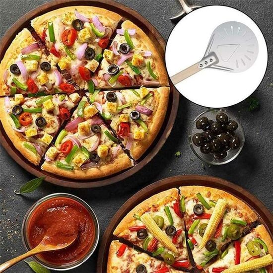 Pelle à Pizza Tournante avec Palette à Pizza Ronde en Aluminium de 8  Pouces, 23,6 Pouces au Total, Accessoires de Four à Pizza A106 - Cdiscount  Maison