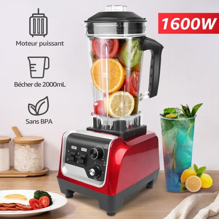 Blender Mesko MS 4079 1000W - 1,8L - Sans BPA - 2 Vitesses + Pulse - Noir/Argent
