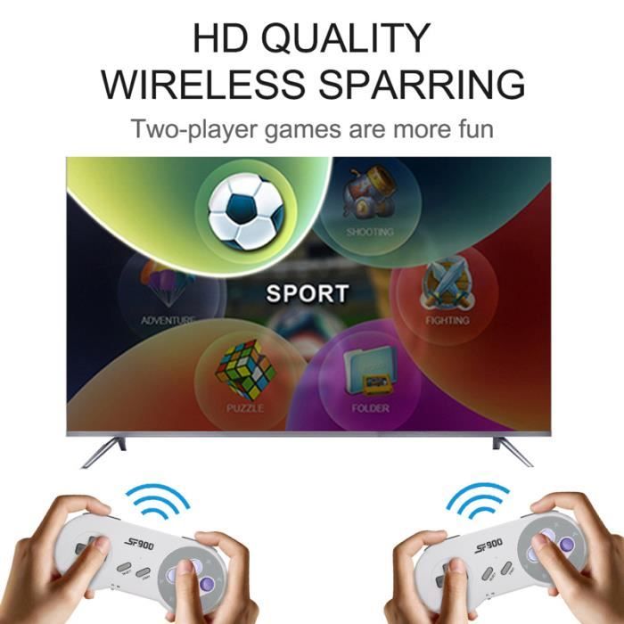 Console Rétro SF900 Avec 5000 Jeux Intégrés – HDMI, 2 Manettes Sans Fil 2.4G – Pour Adultes
