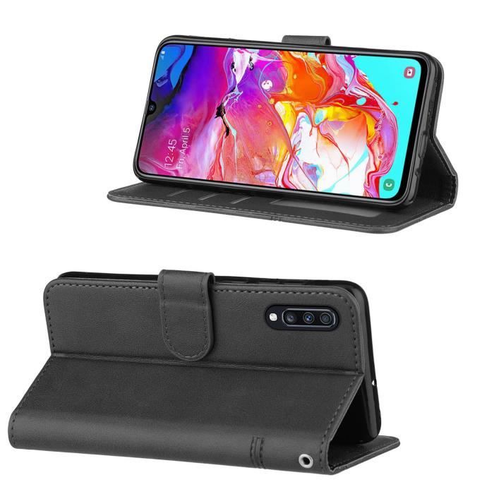 Galaxy A70 Housse en Cuir Portefeuille Rabat T l phone Portable