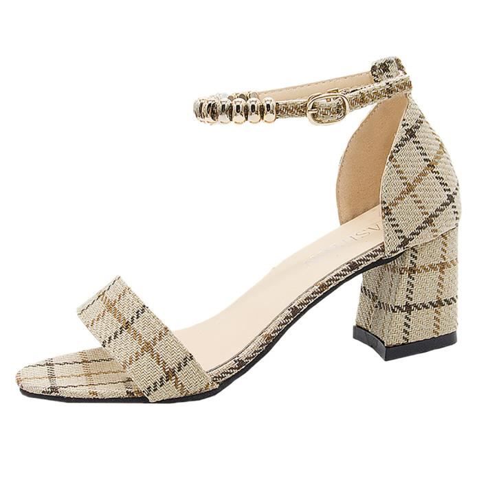Nouveau mode femmes t carr talon haut talon pointu sandales