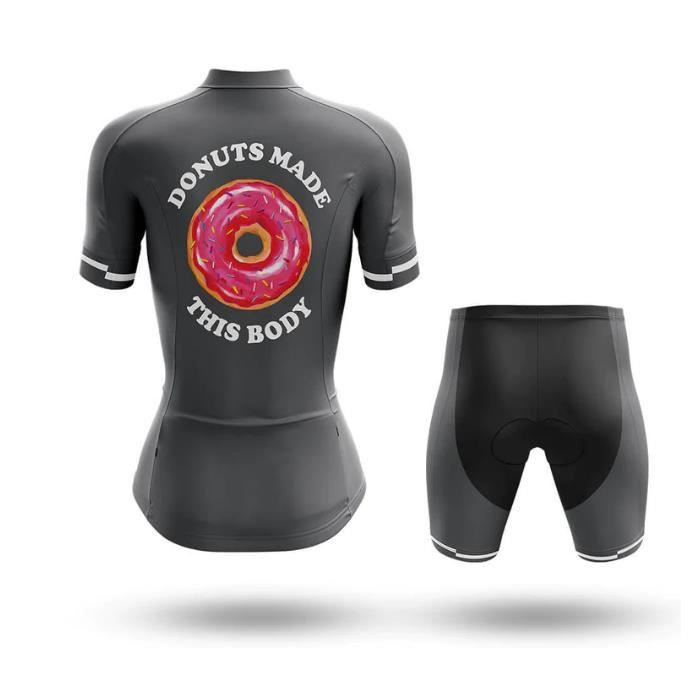 Donuts Made This Body Maillot de Cyclisme Route Femme Manches Courte Ete Fun et Cuissard a Cycliste Velo GEL Vetement de VTT b935 Cdiscount Sport