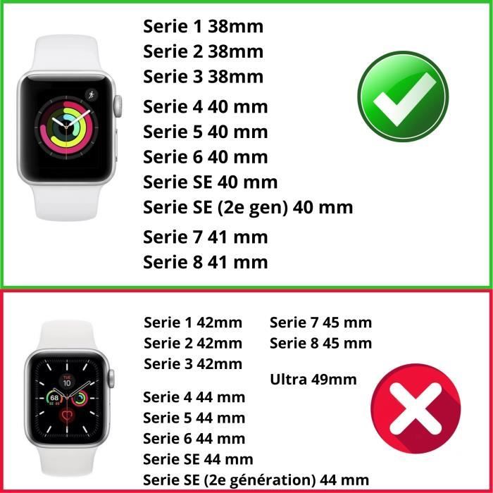 Bracelet compatible apple watch 38mm 40mm 41mm Serie 8 7 6 5 4 3 2 1 SE Taille S Silicone Noir Souple remplacement bracelet Ph Cdiscount Telephonie
