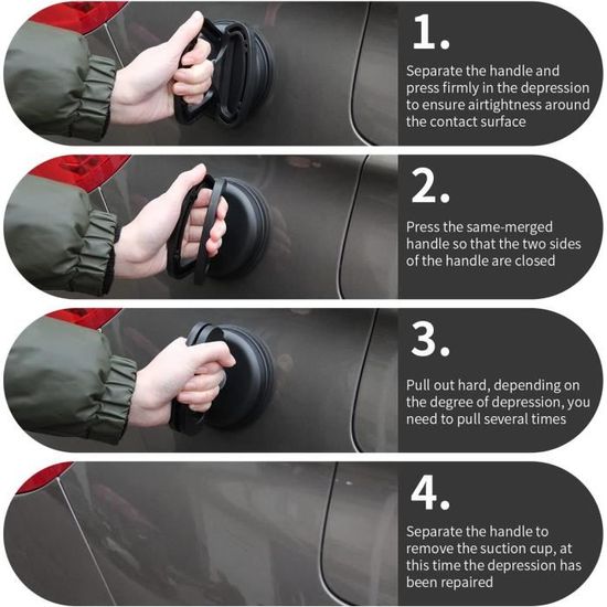 Pack De 4 Ventouses De Débosselage Carrosserie - Pour Petites Bosses Sur Voiture, Verre, Carrelage