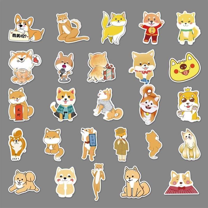 Autocollant Shiba Inu Personnalisable Pour Voiture - Pour Vitre Ou Carrosserie - Neuf