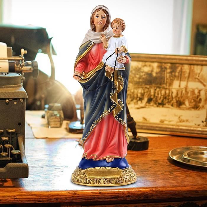 Vierge Marie Bébé Jésus Statue Résine Figurine Sculpture Table ou