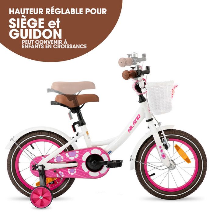Vélo Enfants BIKESTAR 16 Pouces Aluminium – Cadre Léger, Freins V, Panier – Dès 4 Ans, Style Rétro Hollandais