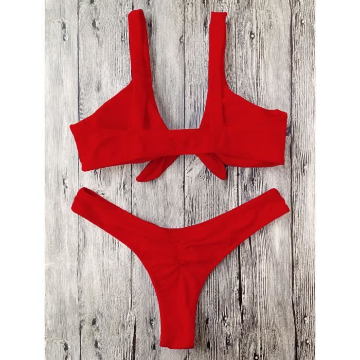 Maillot de bain 2 pieces Sexy pour femmes ZAFUL Type Red Blanc Blanc Cdiscount Pret a Porter