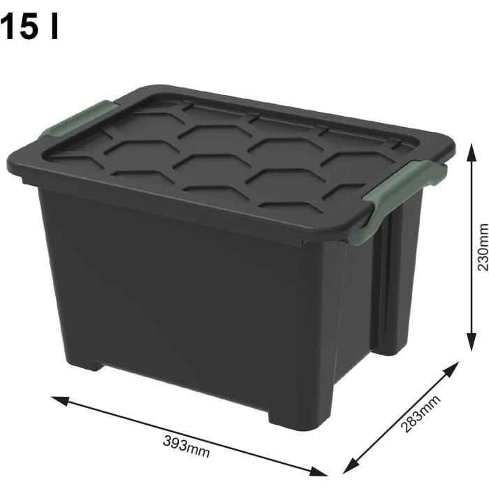 Caisse de rangement avec couvercle en Plastique Recyclé