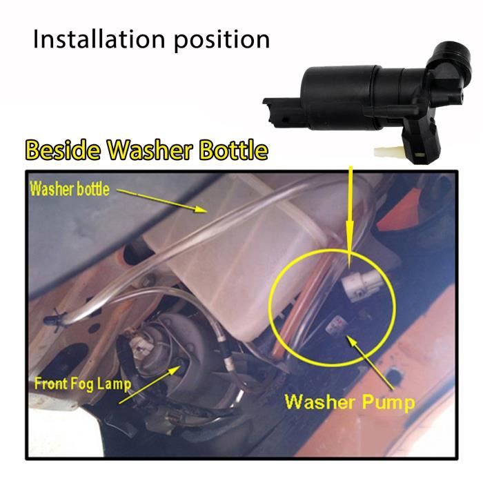 Pompa Lavavetro Anteriore E Posteriore Compatibile Con Renault Clio 2, Twingo 1, Megane, Scenic, Laguna 1, Kangoo 1, Espace 3, Avantime E Nissan Micra 2, Almera 2 | 12V | 7700430702, 8200213042
