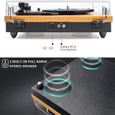 Platine Vinyle,VIFLYKOO Tourne Disque à encodeur numérique portabl Bluetooth avec Haut-parleurs stéréo intégrés à Trois Vitesses 33/-3