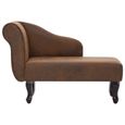 &&5725Parfait Chaise longue Méridienne Haute qualité & Confort - Chaise de Relaxation Fauteuil de massage Relax Massant Marron Simil-3