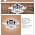 12W Plafonnier Lampe Cristal Lampe de Plafond Acier Inoxydable LED Miroir Lustre moderne pour salon-Blanc-3