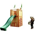 Maisonnette en bois pour enfant AXI Arthur avec toboggan vert - Aire de jeux extérieure-3