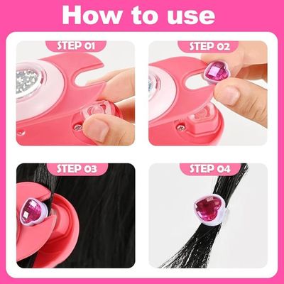 Machine à Strass - Hair Bedazzler - Kit avec 180 Strass Colorés - Pour Cheveux - Pour Filles - Créativité - Au quotidien
