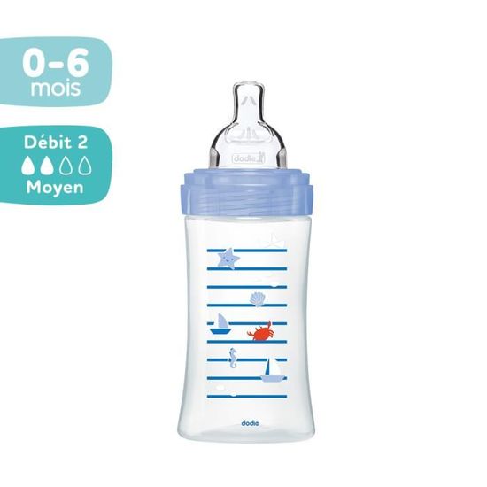 MAM Lot de 2 biberons Easy Start Anti-Colique (320 ml), biberon bébé idéal  pour l'allaitement mixte, tétine débit 3, base aérée anti-colique, Blush &  Dune : : Epicerie