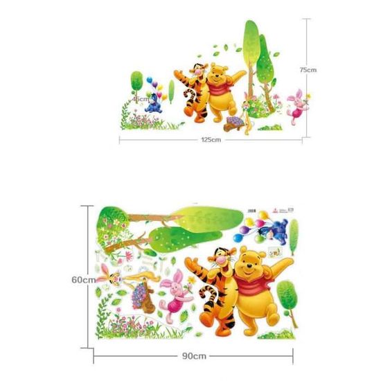 Winnie L Ourson Tigrou Sticker Mural Bande Dessinee Art Autocollant Bebe Enfants Affiche De Salle De Home Decor Peint Cdiscount Maison