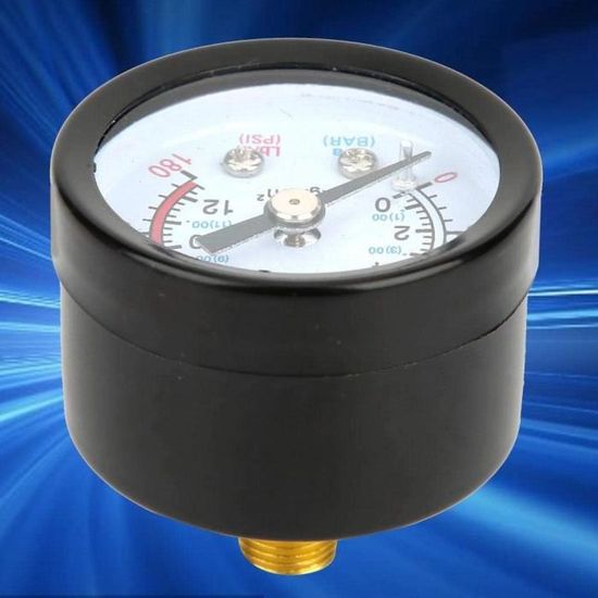 Manomètre à compresseur d'air, manomètre à air comprimé 0~180 PSI, 0~12  Bar, Appareil de Mesure de manomètre de diamètre 42 mm pour compresseurs à