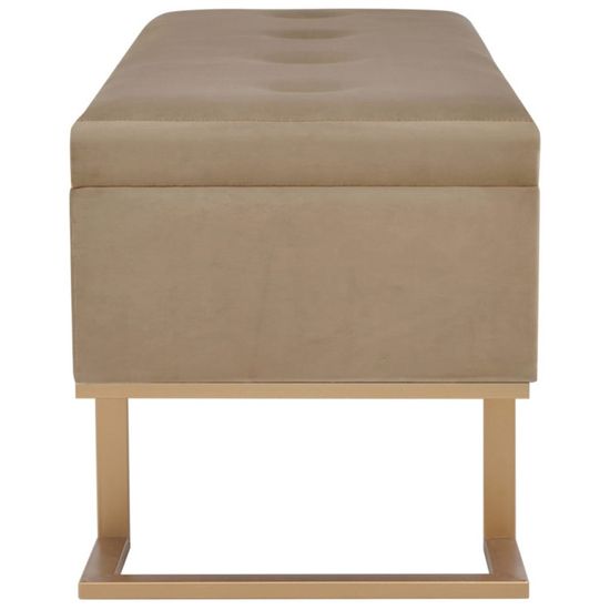 Vidaxl Banc Avec Compartiment De Rangement 105 Cm Beige Velours Achat Vente Banc Cdiscount