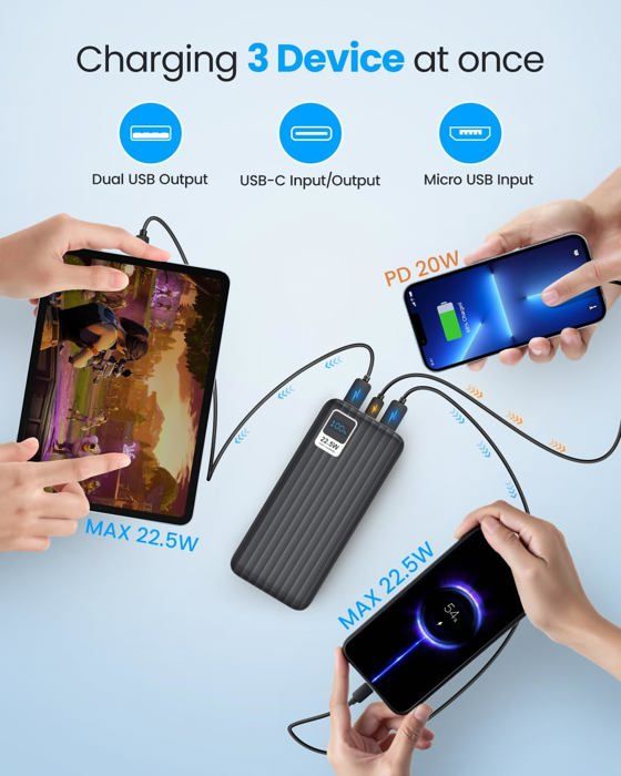 MyBat Plug+Go Batterie externe 5000mAh USB-C avec support intégré