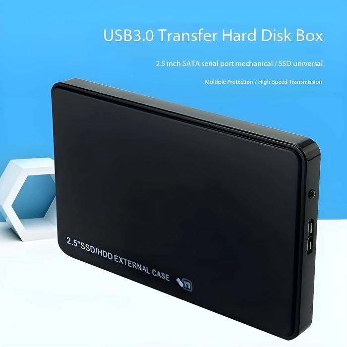 Boîtier pour disque dur 2,5 pouces, USB 3.0, résistant aux chocs, avec