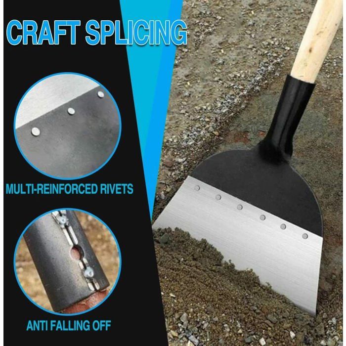 Pelle Multifonction Jardin 25 Cm - Acier Manganèse Trempé - Grattoir Désherbeur Sans Manche